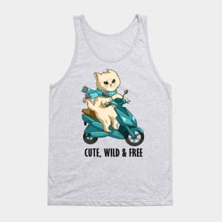 Funny cat on a motorcycle Tank Top